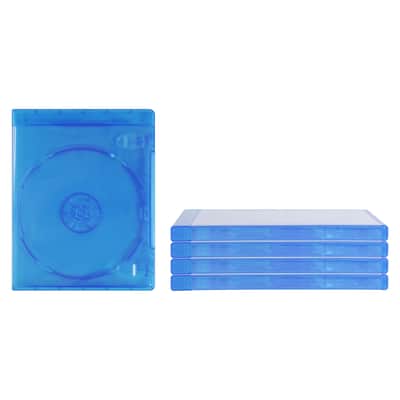 (5) Blu-ray Replacement Cases - 1 Disc Capacity - 12mm - Blue - No Logo - #BRBR12BL image 1