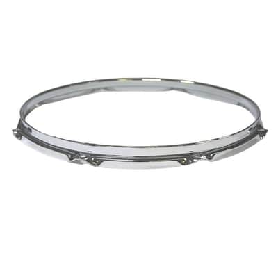 14"8 lug triple flange chrome drum hoop . All sizes, colors & lug patterns available from 6" to 20" diameter image 1