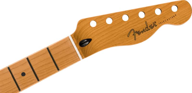 Fender Satin Roasted Maple Telecaster Neck, 22 Jumbo Frets, 12", Maple, Flat Oval Shape