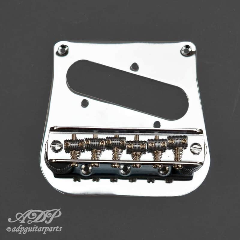 Tele to Bigsby B5/50 WD Conversion Kit: Bridge 6 Saddles + Pickup Plate Chrome image 1