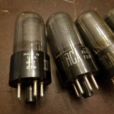 RCA ONE (1) 6V6GT AT1000 TESTED Vacuum Tube greyglass black plate Beam Power 6V6 1945-1958 image 16