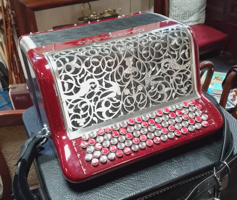 GORGEOUS CAVAGNOLO FRANCE 96 BASS 4 VOICE CHROMATIC ACCORDION COMPACT PRO 8 image 1