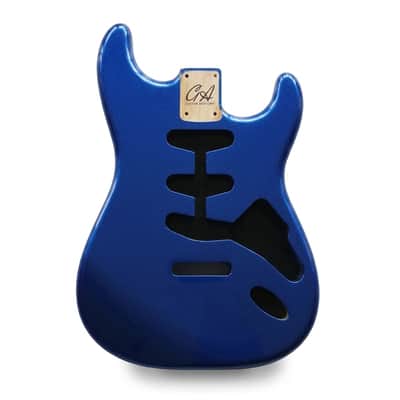 Stratocaster Guitar Body SSS - Metallic Blue - 2 Piece American Alder image 1