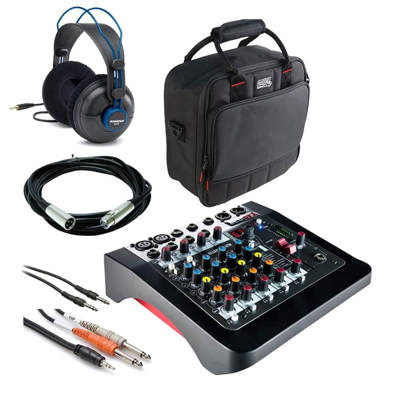 Allen & Heath ZED-6FX Compact 6 Input Analogue Mixer + Case + Headphone + Mic & Instrument Cables image 1