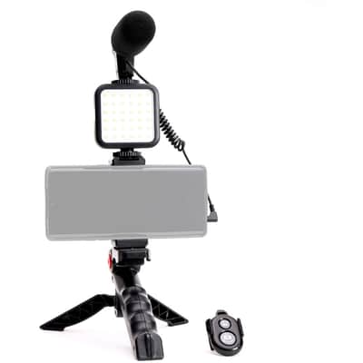 Savage Mobile Vlogging Kit with Microphone, LED Light, Phone Holder and Handheld/Tabletop Adaptable Stand for Vloggers and Youtubers image 3