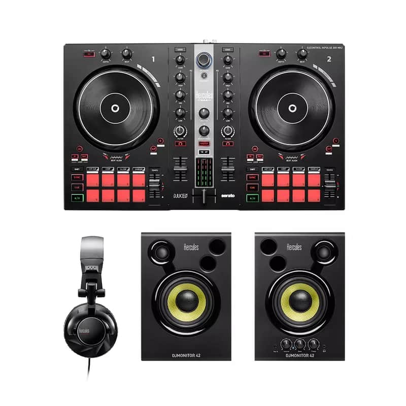 Hercules DJESSENTIAL-KIT DJ Essential Kit with DJControl Inpulse 300 Controller, Monitors & Headphones image 1