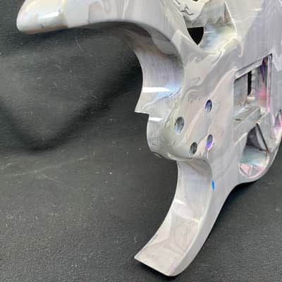 Gray and Silver Swirled alder 6 string Jem style guitar body, HSH, AANJ, rear route- RB216 image 5