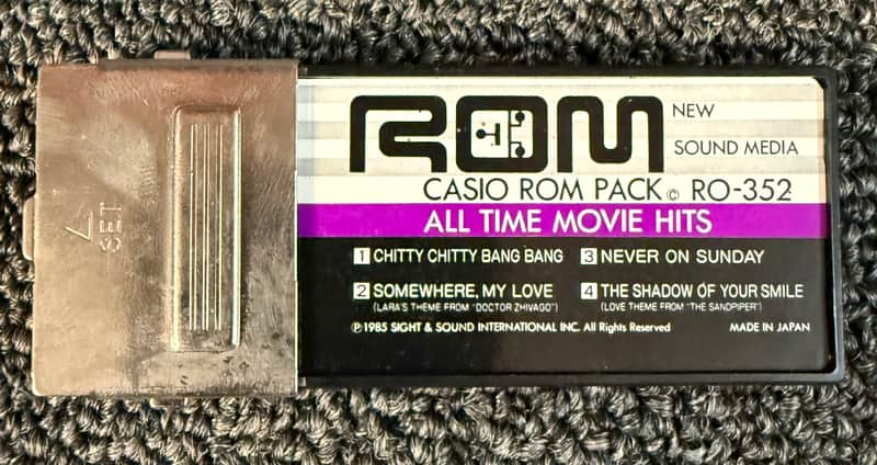 Casio Rom Pack RO-352 All Time Movie Hits with Case, Vintage - Pre Owned *Untested* image 1