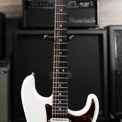 Fender American Ultra Stratocaster Guitar - Arctic Pearl with Hardshell Case - Used image 5