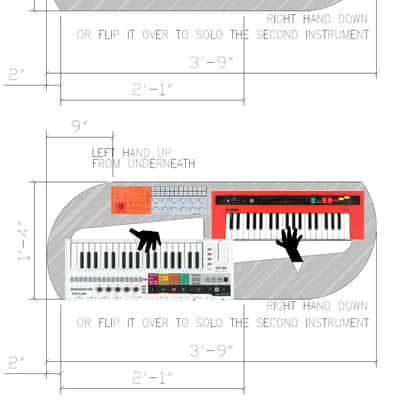 Yamaha Reface KeyStep SeqTrak  "2-Face" Handmade Keytar Platform image 6