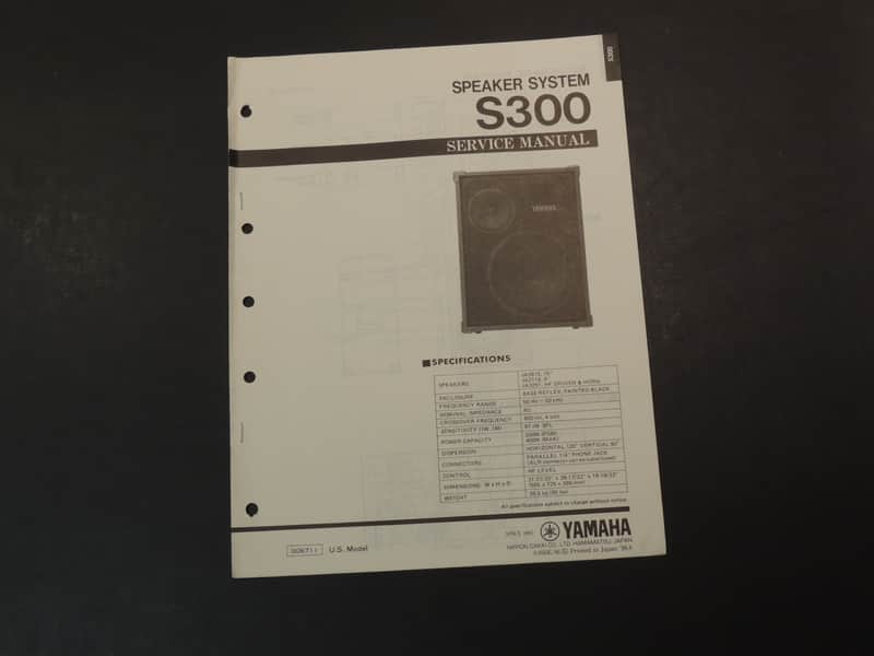 Yamaha S300 Service Manual [Three Wave Music] image 1
