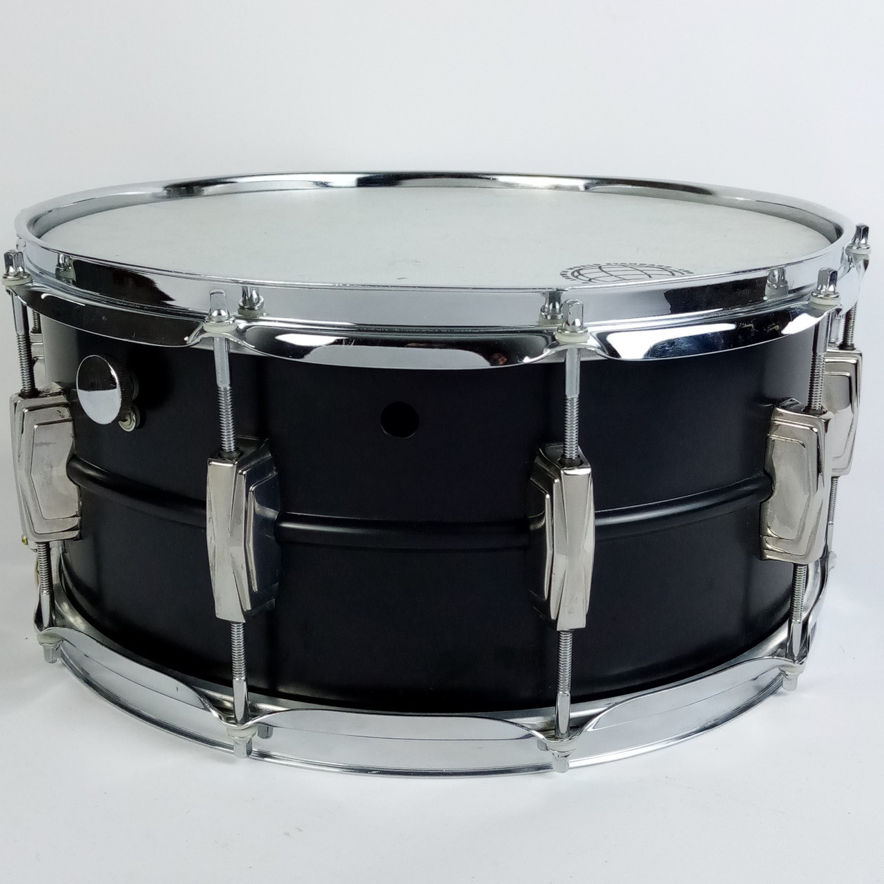 Ludwig 402 Supraphonic 6.5x14" 70s Matte Black Beauty Anodized Ludalloy Aluminum — main photograph