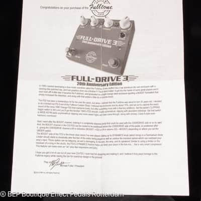 Fulltone Custom Shop FD-3 Full Drive 3 20th Anniversary Edition Dual Overdrive 2014 s/n 01177 USA image 11