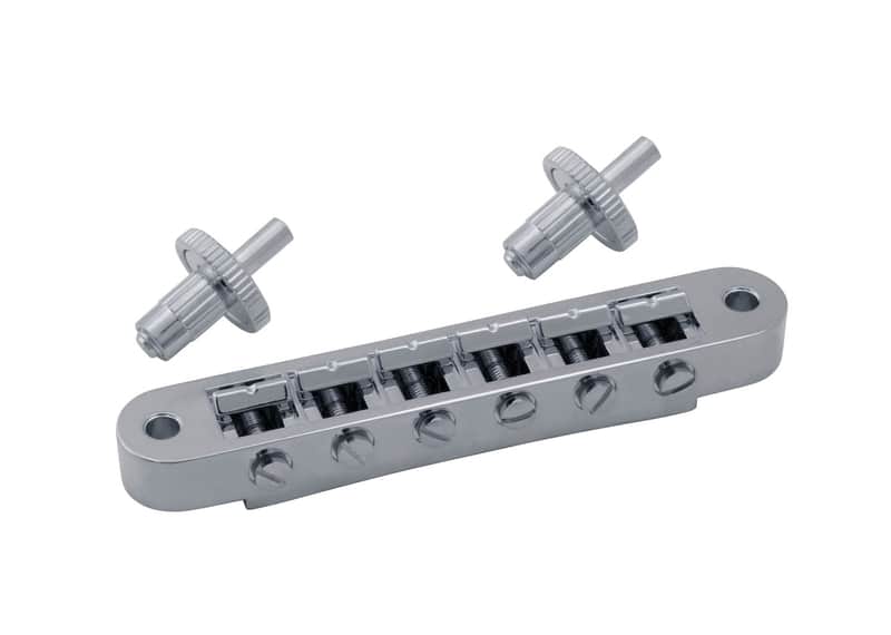 Grover Nashville Tune-o-Matic Bridge Notched Saddles, Chrome, 520C image 1