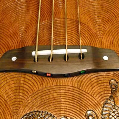 Blueberry Handmade Acoustic Bass Guitar Dragon Motif Bild 10