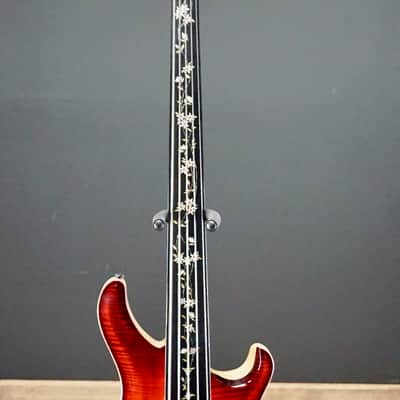 PRS NOS 2017 Namm Show Private Stock Gary Grainger 5 String Fretless Bass Dragons Breath Glow image 5