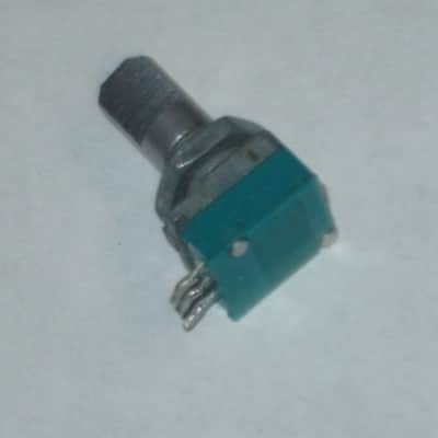 used (is fine / works fine) BOSS / ALPS potentiometer, 50 3A 03 5V, D Shaft, JAPAN, 1990s - 2010s - POT: blue, silver / NUT: gray (NO pedal, NO knob, NO other items) teal, square image 16