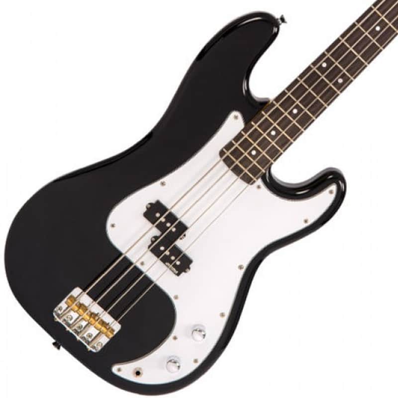 NEW! Vintage Brand V4 V4BK P bass guitar in boulevard black finish image 1