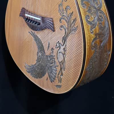 Acoustic Parlor Guitar Handmade by Blueberry Guitars Owl Motif image 11