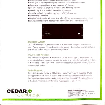 Cedar Cambridge Audio Restoration Host System 2007 - Nero image 5