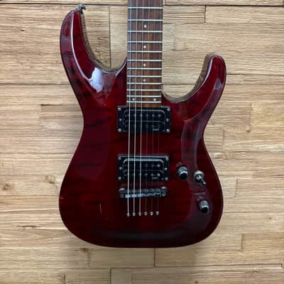 LTD ESP MH-100 QMNT Electric Guitar -2008 -Hardtail- See Thru Black Cherry - 7lbs even image 4