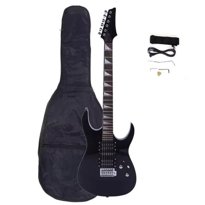 39-Inch Full-Size Electric Guitar Beginner Kit – Black with HSH Pickups, Bag, and Accessories image 1