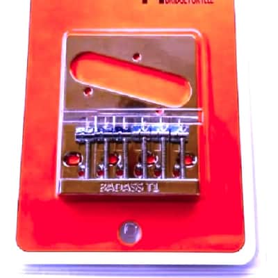 Leo Quan Badass T1 Nickel, Best Sustain Upgraded 6 Pc Bridge Saddle Plate fits Vintage (4 Hole) Telecaster Guitars image 1