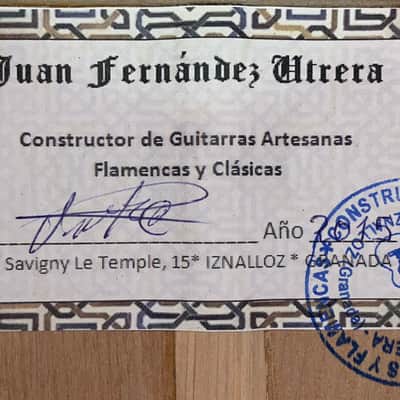 Juan Fernandez Utrera flamenco guitar 2015 - spruce/cypress - powerfull guitar - traditional style - check video! image 13