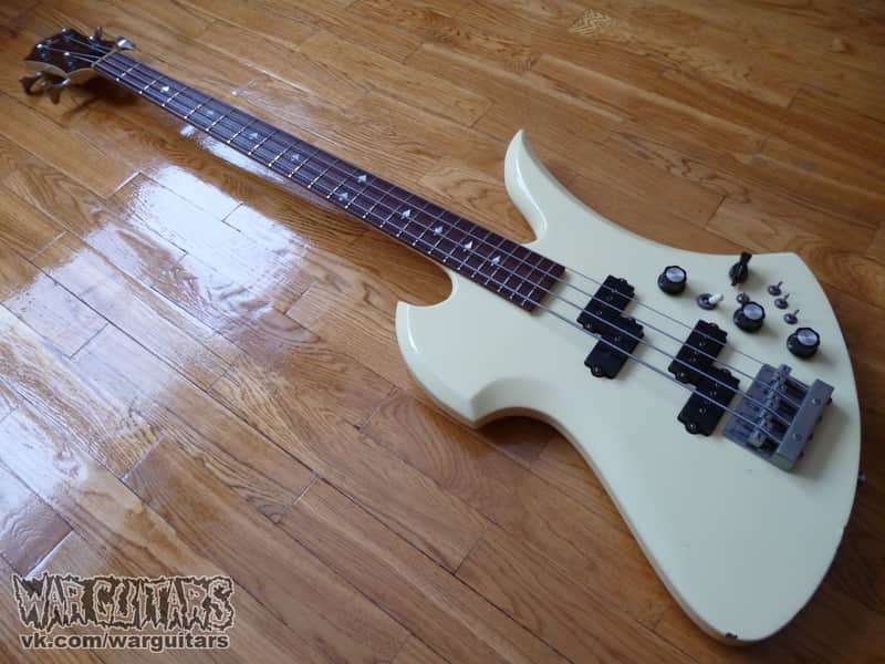 Vintage B.C. Rich Mockingbird Bass Neckthrough MIJ 1985 Aged White image 1