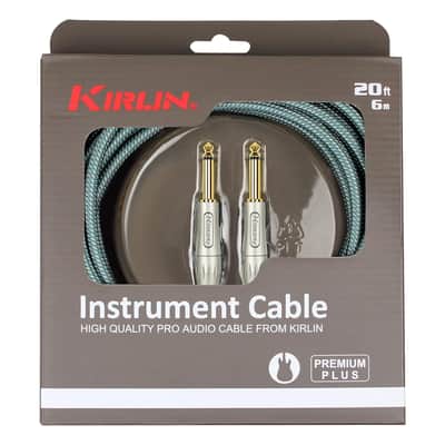 Kirlin Cable Iwb-201Pfg-10/Ol 10-Feet 1/4-Inch Straight Premium Plus Instrument Cable, Olive Green Tweed Woven Jacket image 3