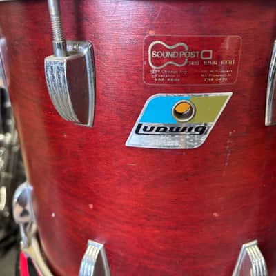 Ludwig Mahogany blue olive badge 12 inch Tom Drum image 2