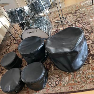 Vintage 1972 Ludwig Hollywood Drum Set Factory Complete Time Capsule Black Pearl Zildjan -See Video! image 25