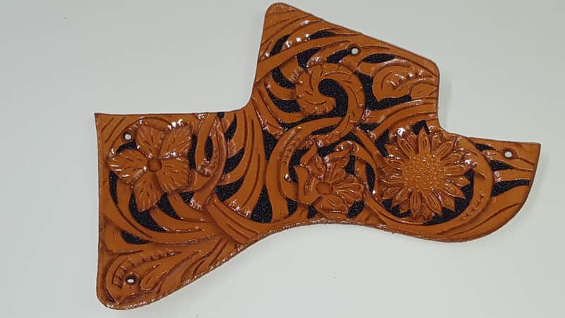 Leather pickguard Gibson Les Paul Special 2018 "Floral riffs" brown/ Black image 1