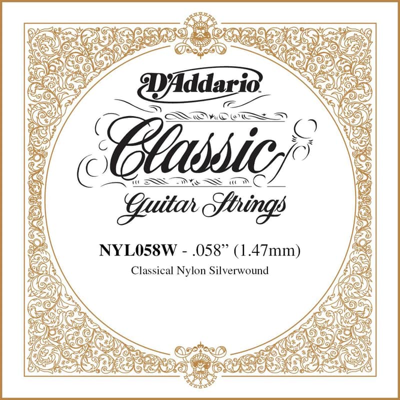 D'Addario NYL058W Silver-plated Copper Classical Single String .058 image 1