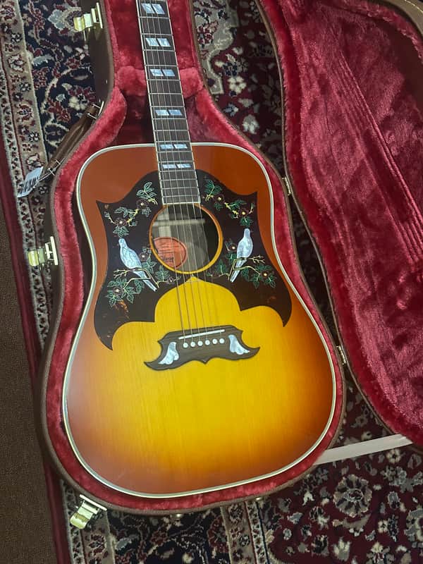 Gibson Custom Shop Double Dove Adirondack Top & Figured Koa Body, TRG Stinger Series M2M 2024 - Cherry Sunburst