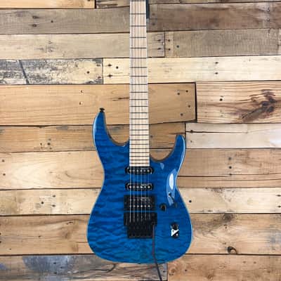ESP LTD MH-203 QM Electric Guitar - See Thru Blue image 4