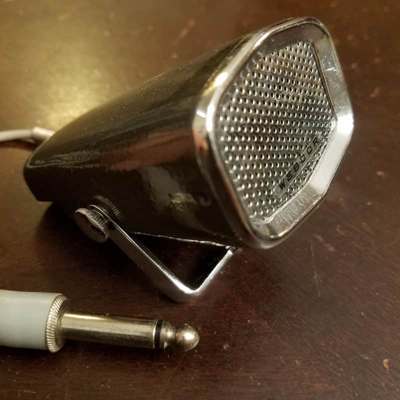 Webcor Weird Japan Harp Mic Desk? 1960s Chrome and Grey Hammered Paint image 1
