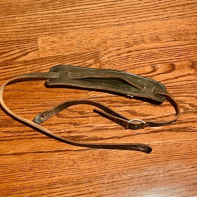Vintage Fender Black Leather Guitar Strap Circa 1950's 1960's Strat-Tele Pre CBS image 13
