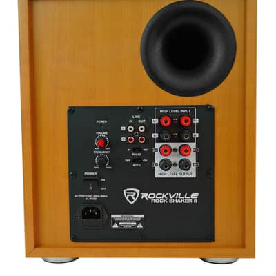 Rockville Rock Shaker 8" Classic Wood 400w Powered Home Theater Subwoofer Sub image 5