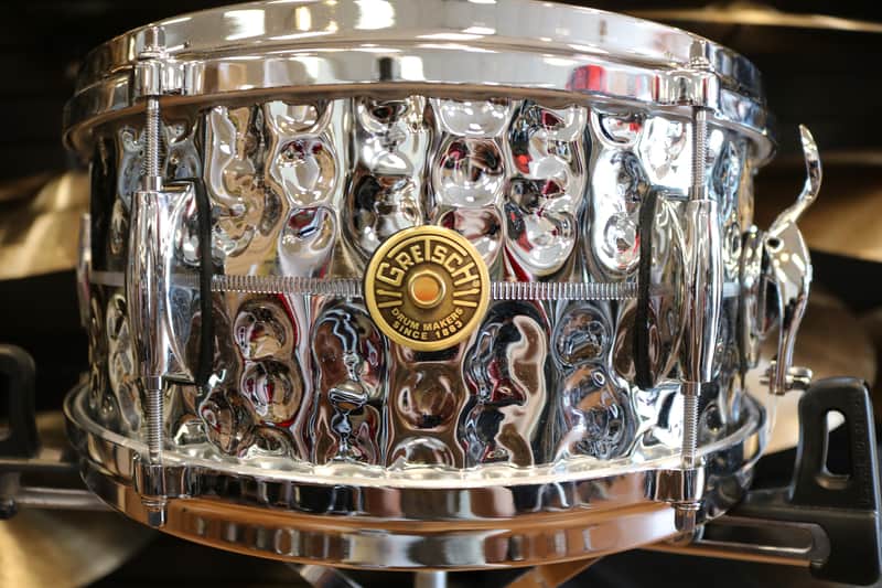 Gretsch USA Custom 6x13 Hammered Chrome Over brass Snare Drum - Open Box image 1