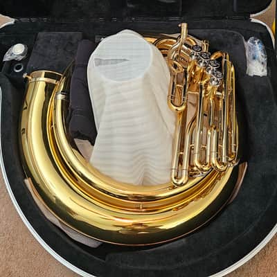 Wessex CC Helicon Tuba (HC44 HP) - lacquered brass, case, stand, as new image 6