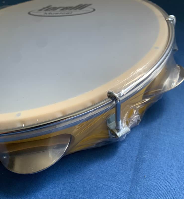 10" Torelli Brazilian Handmade  Pandeiro Tambourine Nylon Head Inject Plastic Yellow Body image 1