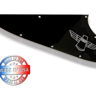 USA Made New 3 Ply Black Pickguard for 1987-1998 Gibson Thunderbird Bass + Chrome Decal image 4