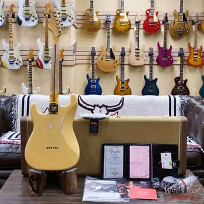 Fender Custom Shop Limited Edition 70th Anniversary 1954 Stratocaster Hardtail Relic Nocaster Blonde with Black Pickguard & Gold Hardware 6.50 LBS image 9