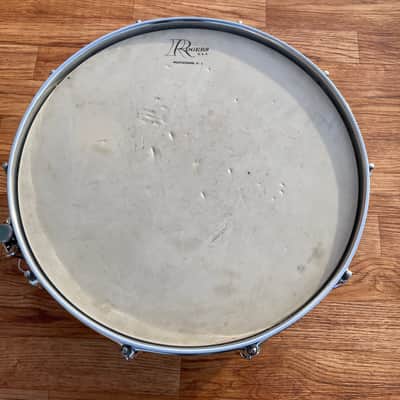 1960s Rogers 5x14 Dyna-Sonic 5-Line Snare Drum Chrome Over Brass Dynasonic COB image 13