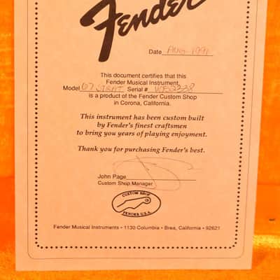 Fender Custom Shop Master Build Hendrix Tribute 2 1991 - Cream image 14