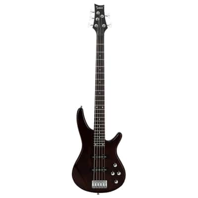 Glarry GIB Electric 5 String Bass Guitar Full Size SS Pick-up Brown image 2