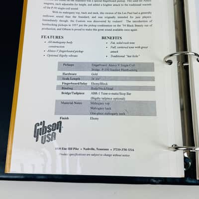 Gibson Historic Dealer Binder 1992 image 15