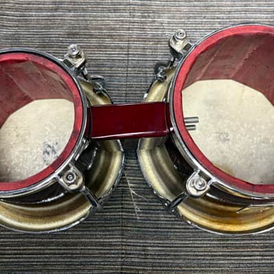 Toca 6.5" and 7.5" Bongos - Transparent Red (Used) image 7