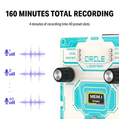 Donner Circle Looper Effects Pedal 40 Slot 160 min Loop Drum Machine Tap Tempo image 5